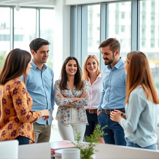 Diverse team collaborating on a project